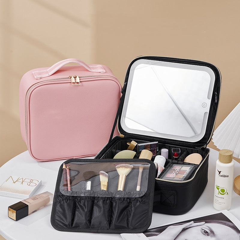 Cosmetiquera con Espejo y Luz Led