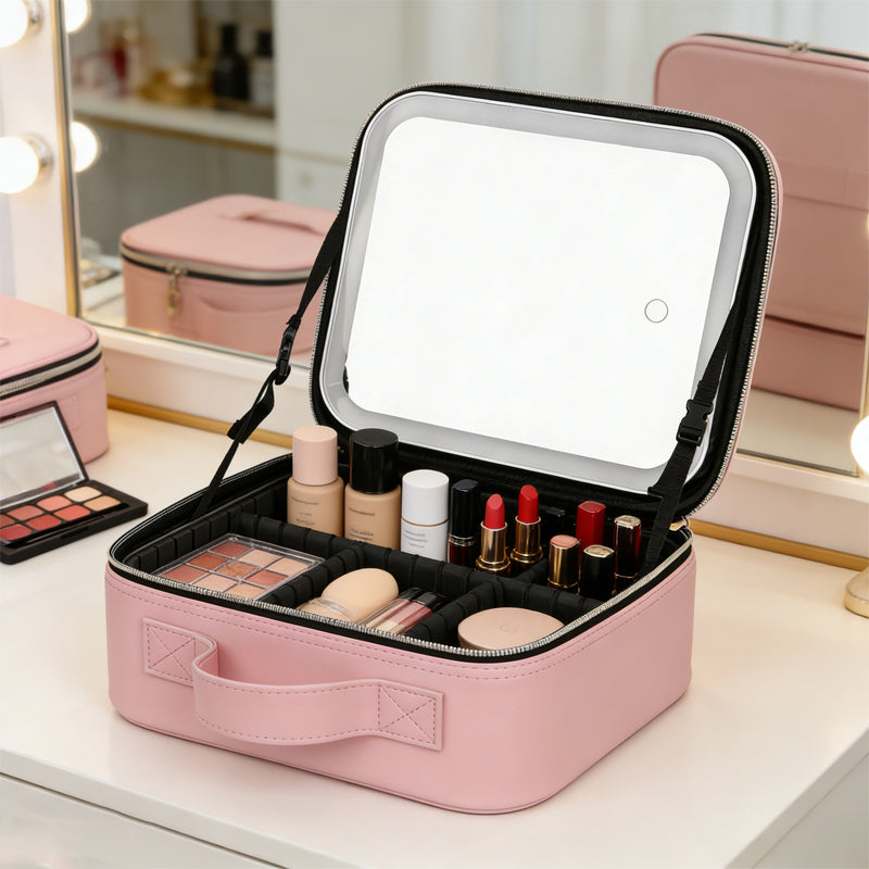 Cosmetiquera con Espejo y Luz Led
